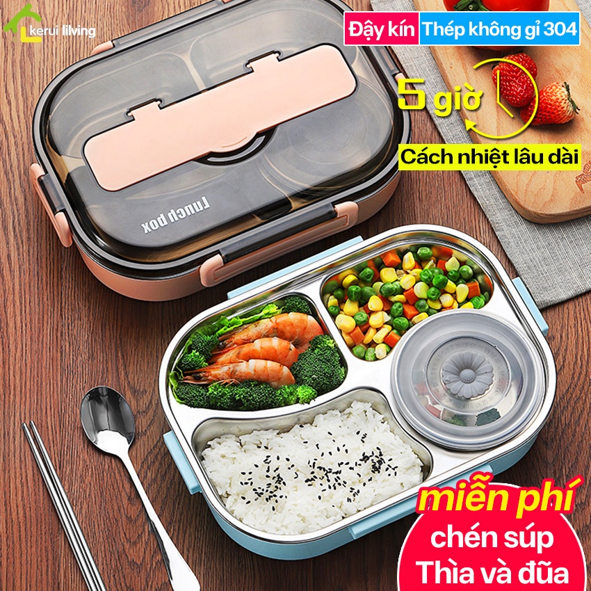 Hộp cơm giữ nhiệt thép LUMERA - không gỉ cao cấp - Bento phong cách Hàn Quốc - Cà mèn văn phòng