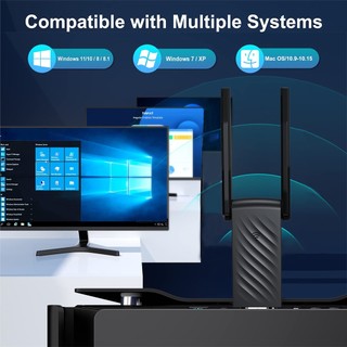 USB Thu Sóng wifi Goojodoq 1300mbps USB 3.0  2 Râu Kết Nối Mạng Không Dây 2.4G+5G Bộ Thu Phát WiFi Cho Máy Tính