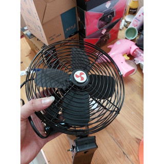 Quạt ô tô, quạt kẹp trên xe ô tô, xe hơi, xe tải lồng sắt điện 12v và 24v.