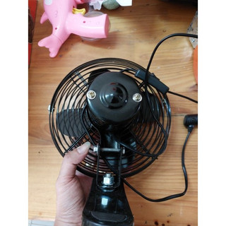 Quạt ô tô, quạt kẹp trên xe ô tô, xe hơi, xe tải lồng sắt điện 12v và 24v.