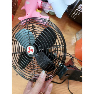 Quạt ô tô, quạt kẹp trên xe ô tô, xe hơi, xe tải lồng sắt điện 12v và 24v.