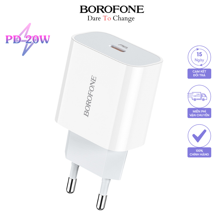 Củ sạc 20W Borofone BA38A Plus chính hãng cổng Type C hỗ trợ sạc nhanh ...