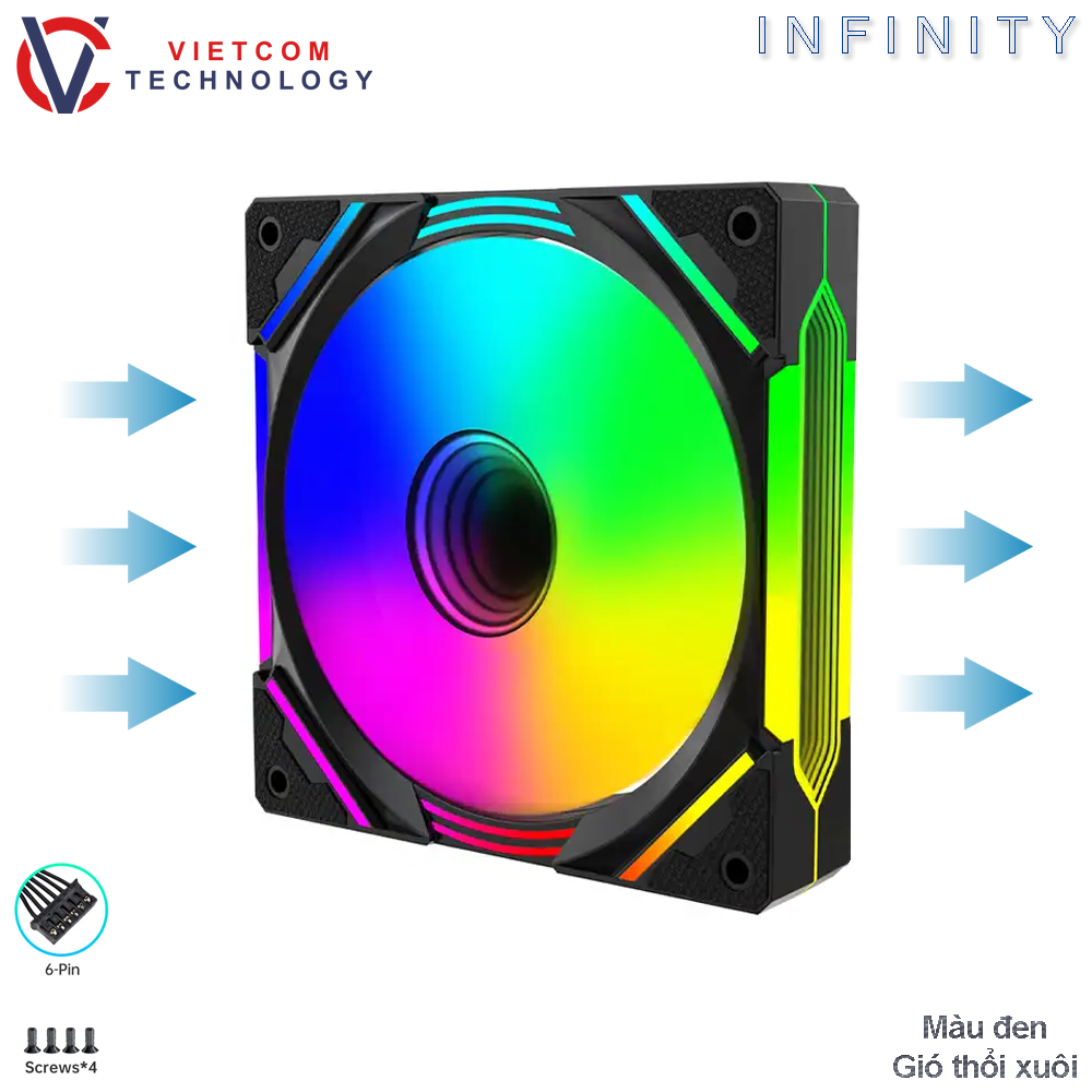 Quạt tản nhiệt, Fan Led RGB vô cực, LC10, LC20, LC30 Phiên bản gió