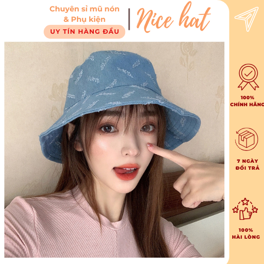 Mũ bucket jean denim cào xước nữ hiện đại trẻ trung nón vành tròn - M51 ...