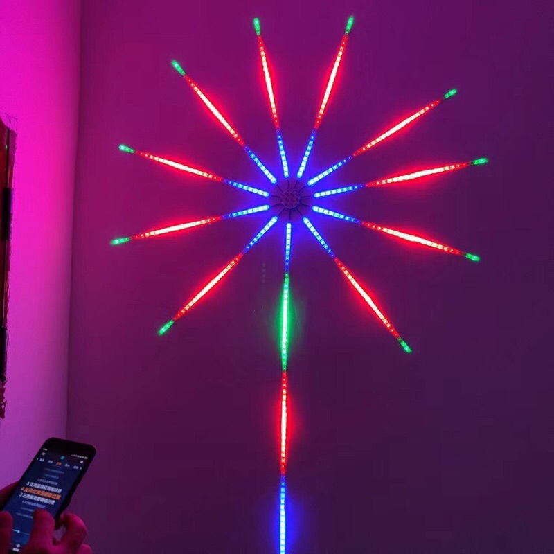 Dây Đèn LED Pháo Hoa RGB Dán tường Cảm Biến Âm Thanh Có Remote Và Kết Nối App Điện Thoại