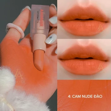 Son Thỏi, Son Sáp Mịn Lì ANGELUX 2023 Lip Color_Matte 3.5g<Màu Cam Nude Đào>