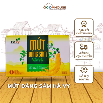 Mứt Đảng Sâm Hà Vy Hỗ Trợ Sức Khỏe, Hạ Huyết Áp, Giảm Ho Hộp 100g - OCOP House