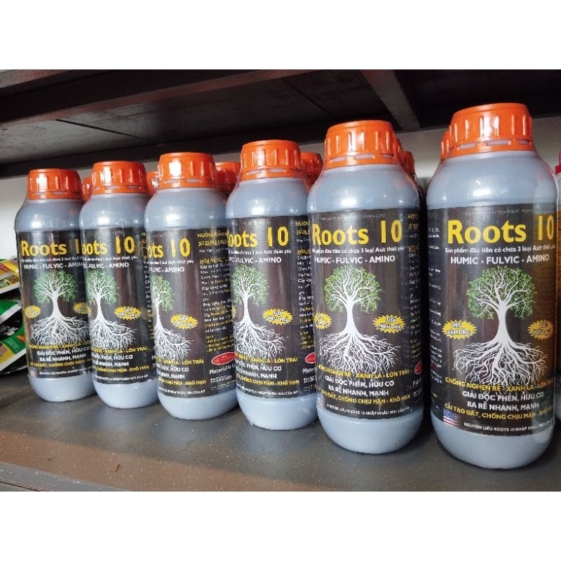 Phân bón lá Roots 10 U.S.A 1Lít; Amino, Humic, Fulvic kích thích ra rễ ...