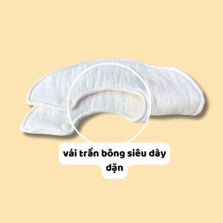 Yếm trần bông thêu tên cho bé sơ sinh đến 3 tuổi, yếm 6 lớp dày dặn vải cotton an toàn