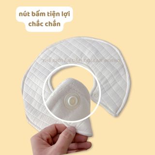Yếm trần bông thêu tên cho bé sơ sinh đến 3 tuổi, yếm 6 lớp dày dặn vải cotton an toàn