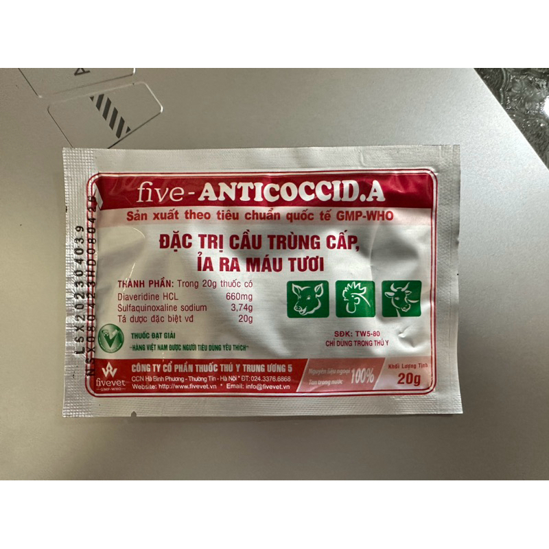 đặc trị cầu trùng, ỉa ra máu tươi dùng trong thú y gói 20g | Shopee ...