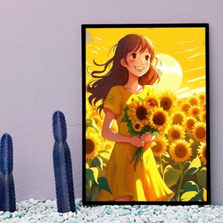 Bộ 6 tranh treo tường Hoa Hướng Dương B01