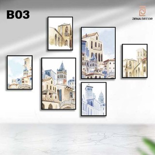 Bộ 6 tranh treo tường Nhà phong cách Gothic B03