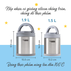 Camen giữ nhiệt Merry Meal 1,9L (có ngăn phụ & muỗng) - 152445 hàng nhập khẩu Thái Lan