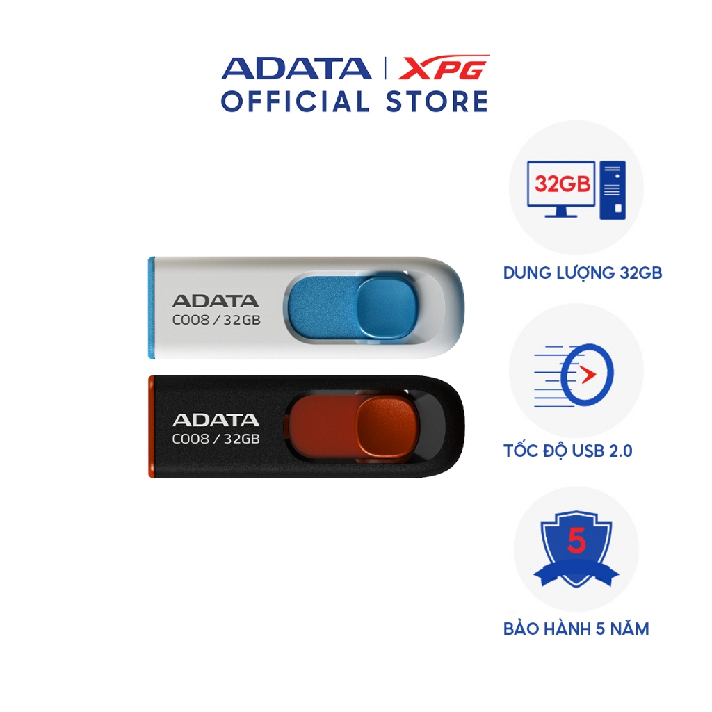 Thiết Bị Lưu Trữ - USB Adata AC008 dung lượng 32GB | Shopee Việt Nam