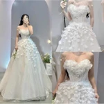 Đầm cưới, đi bàn, cô dâu kim tuyến lấp lánh  đính hoa lông vũ full size S/M/L/XL ( hàng có sẵn ) nhận may theo số đo — ảnh 1