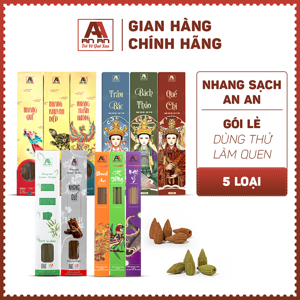 Ảnh Nhang thơm sạch tự nhiên gói nhỏ dùng thử làm quen 23cm, 38cm, 40cm, nhang sạch An An quế, khuynh diệp, trầm hương 2