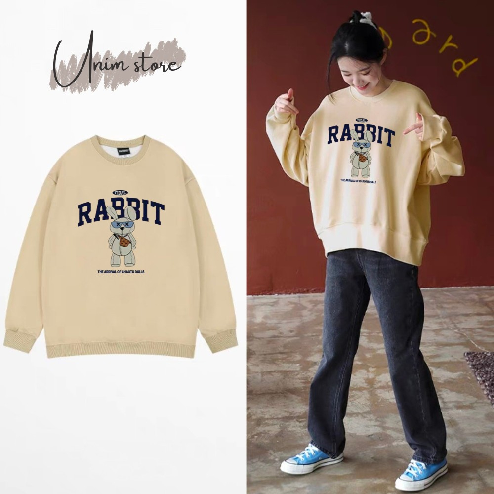 [Vải Nỉ Cao Cấp] Áo Sweater Gấu Whoau Chuột Hunter Unisex Vải Nỉ Chân Cua Cao Cấp Không Xù Form Rộng Unim Store - SW19