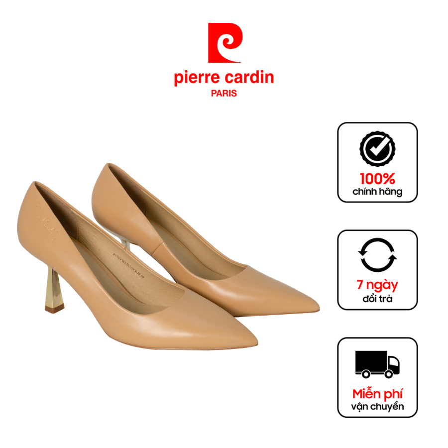 Ảnh Giày cao gót nữ Pierre Cardin chất liệu da bò thật, đế cao 6cm, đế chống trượt - 239 1