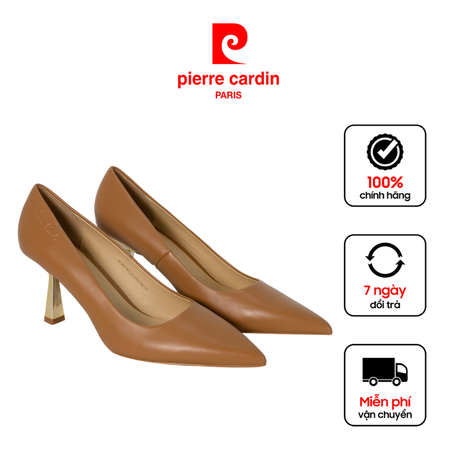 Ảnh Giày cao gót nữ Pierre Cardin chất liệu da bò thật, đế cao 6cm, đế chống trượt - 239 2
