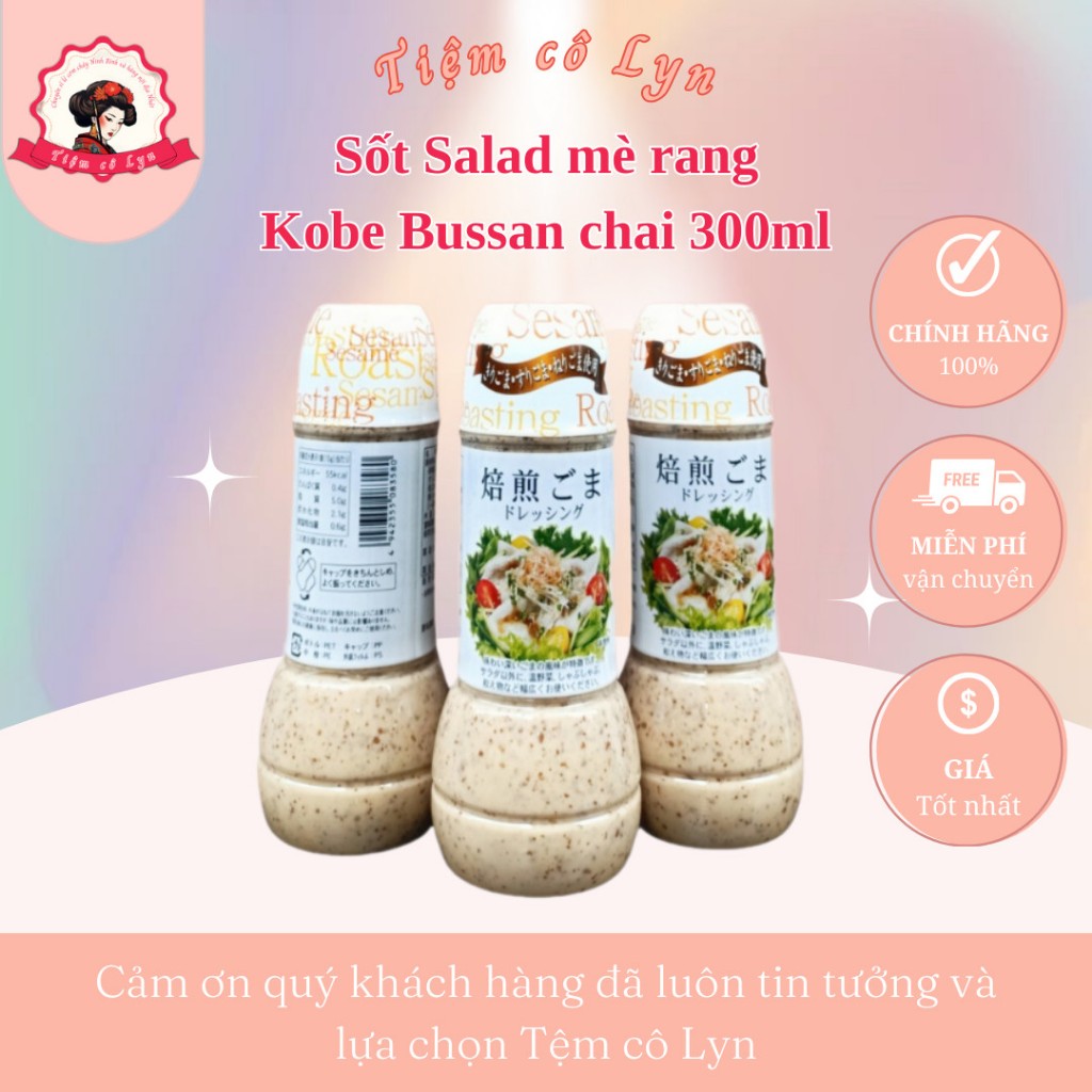 [CHÍNH HÃNG] - Sốt Salad mè rang Kobe Bussan chai 300ml Nhật Bản .date ...
