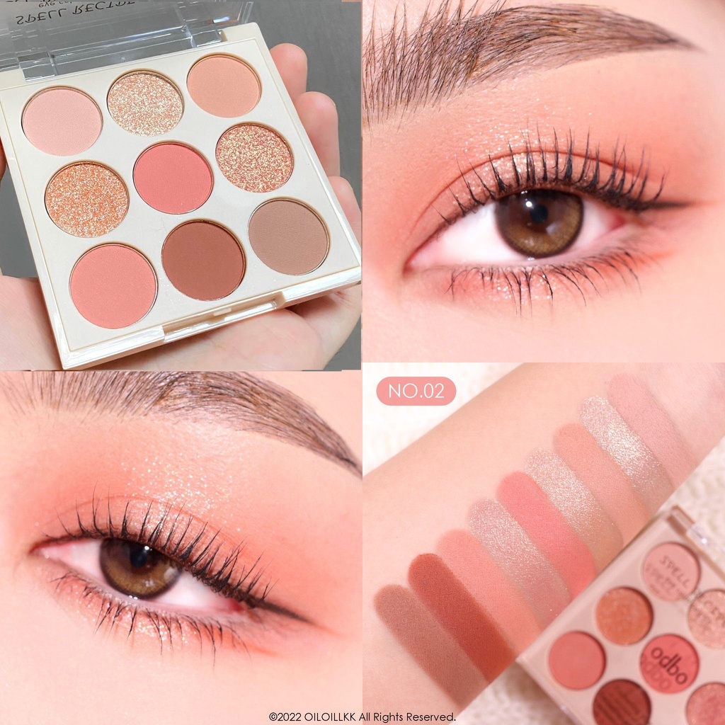 [Mua 1 tặng 1] Bảng phấn mắt 9 ô ODBO bản nội địa Thái Ekkamai Beauty