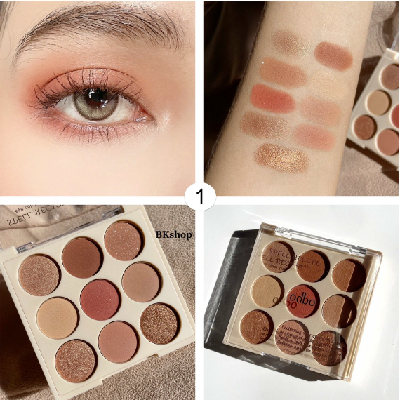 [Mua 1 tặng 1] Bảng phấn mắt 9 ô ODBO bản nội địa Thái Ekkamai Beauty