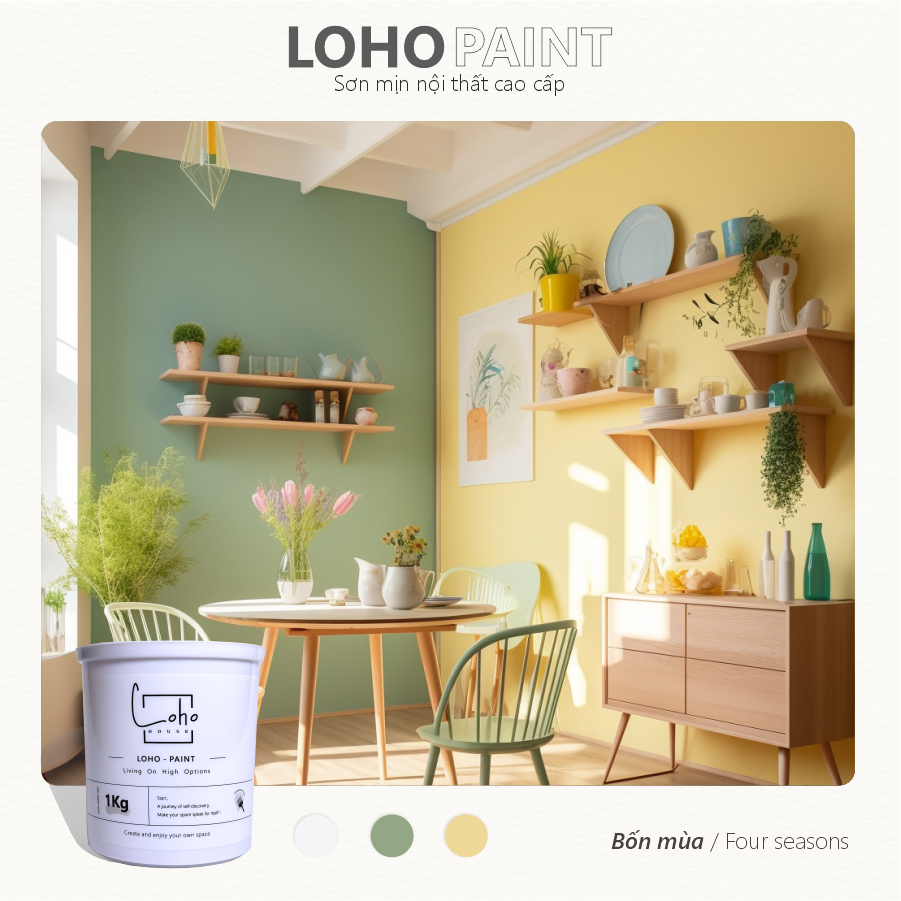 Sơn tường Loho House tone màu macaron | Chủ đề: Bốn mùa |Sơn tường ...