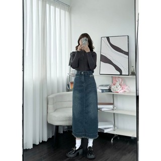 Chân váy jeans dài xẻ tà phía sau - 247store - CVtuarua8330_P13K2