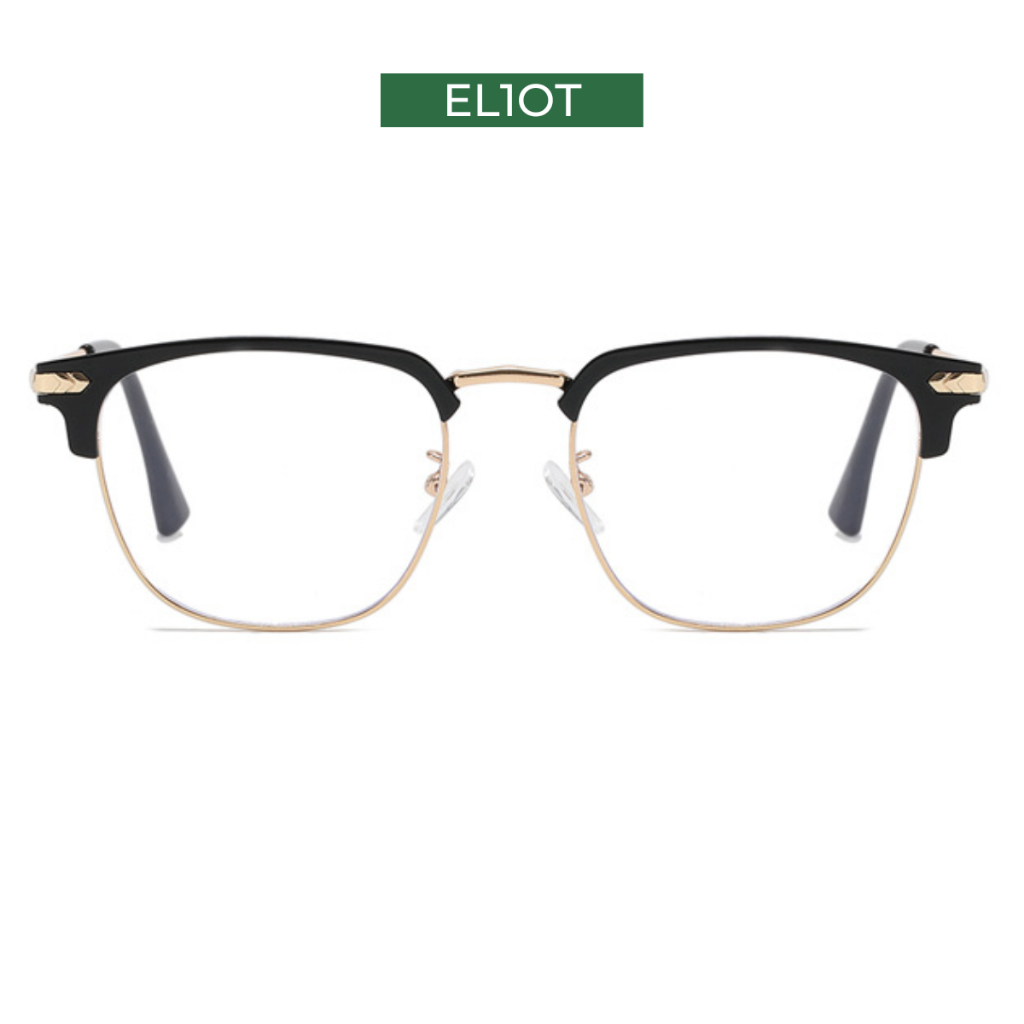 Gọng kính cận ELIOT EYEWEAR mắt kính nửa viền Clubmaster chống ánh sáng xanh có thể thay thế tròng cận EL-15208