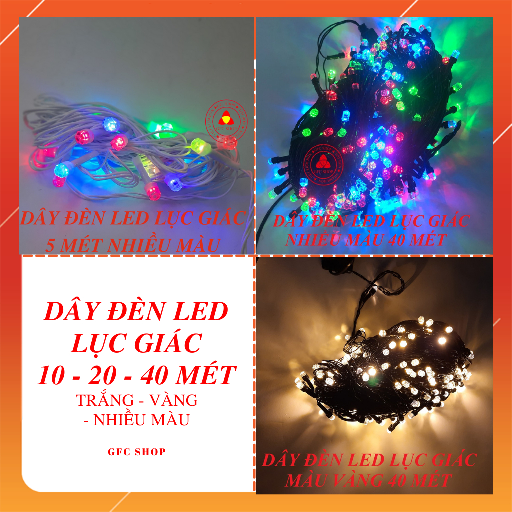 Dây đèn LED nhiều màu 5m / 10m / 20m hoặc 40m bóng lục giác chống nước ...