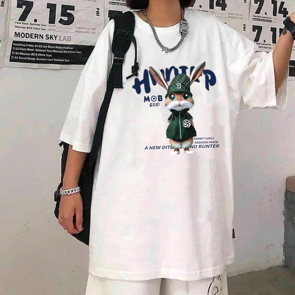 [VẢI 250 GSM] Áo Thun Thỏ HUNTER Unisex Form Rộng 100% Cotton Định Lượng Vải 250 Gsm - AP212