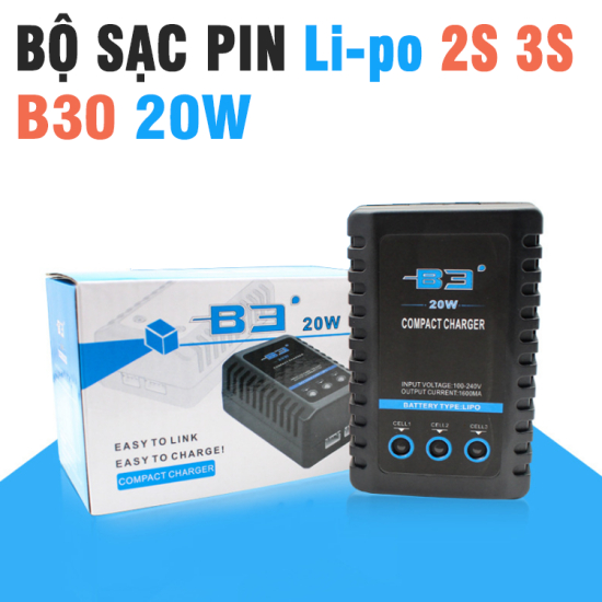 Bộ Sạc Nhanh B3 20W Dùng Cho Pin 2S và 3S XH-3P/4P Cao