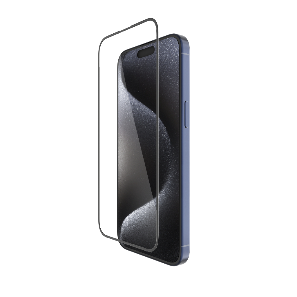 Kính cường lực iPhone 15 series SLIMCASE kèm khung tự dán - Chống trầy xước, độ cứng 9H