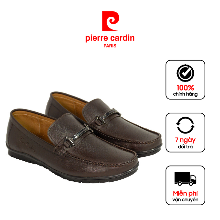 Ảnh Giày lười Pierre Cardin Pháp chất liệu da bò cao cấp, đế cao su chống trượt, thoáng mát mồ hôi - 785 chính hãng 1