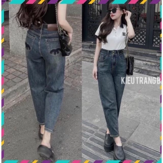 Quần jean bò baggy xuông suông nữ cạp cao quần jean ông đứng phong cách Hàn Quốc sành điệu style 2025