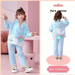 Đồ Bộ Bé Gái Pijama Chất Vải Lụa Cao Cấp Tay Dài Quần Dài