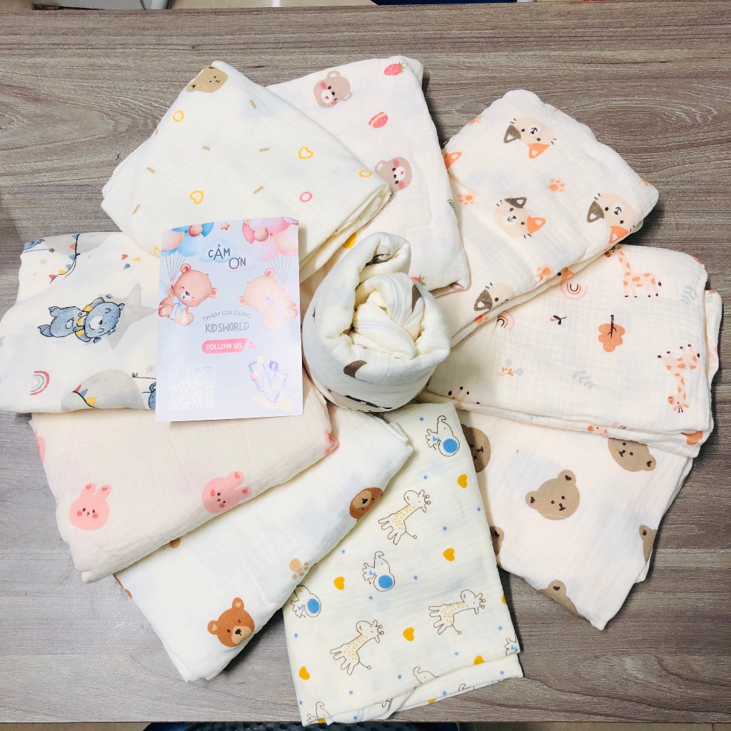Ảnh Vỏ gối chống trào ngược muslin, trần bông Kidsword Bunny kích thước 70x70x20cm (Lưu ý dành cho ruột gối chữ C ) 1