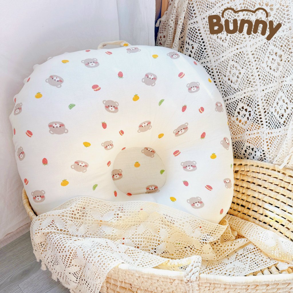 Ảnh Vỏ gối chống trào ngược muslin, trần bông Kidsword Bunny kích thước 70x70x20cm (Lưu ý dành cho ruột gối chữ C ) 3