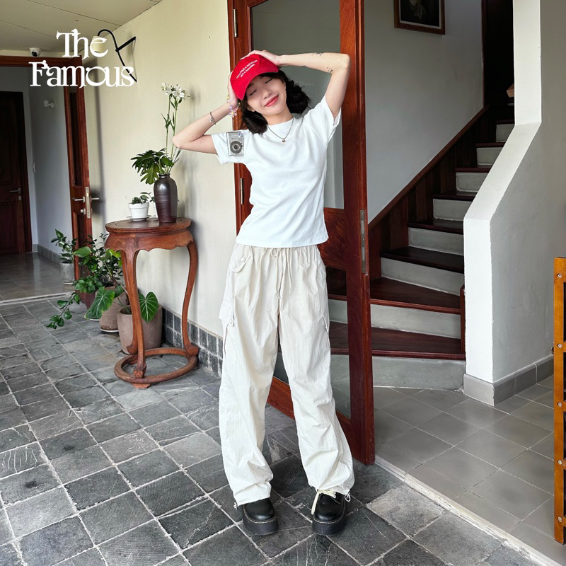 Áo thun babytee thun gân form ôm body basic trơn The Famous