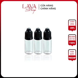 Bịch 10 Lọ Chai Chiết Mực Lọ Chiết Mực Xăm Và Mỹ Phẩm Nhựa Trong Suốt Nắp Đen | dcpxhoanganh
