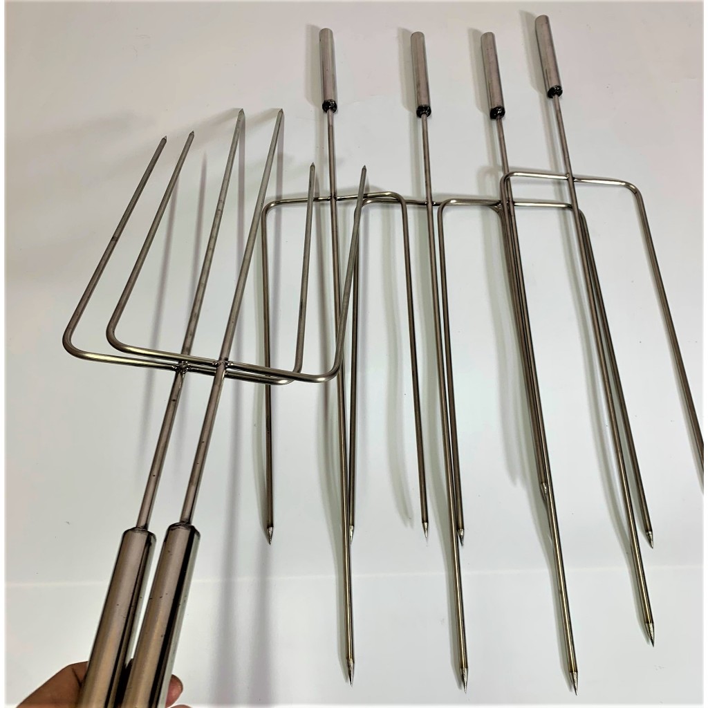 Xiên 3 chạc nướng gà, xiên nướng thịt inox chống gỉ, xiên nướng than ...