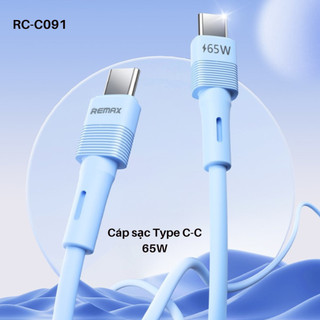 Cáp sạc nhanh C to C 65W REMAX Leya RC-C091 - Sạc siêu nhanh dành cho điện thoại android, samsung, ip15, máy tính bảng