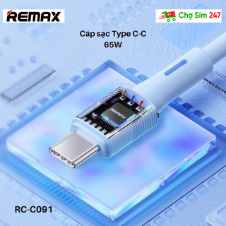 Cáp sạc nhanh C to C 65W REMAX Leya RC-C091 - Sạc siêu nhanh dành cho điện thoại android, samsung, ip15, máy tính bảng