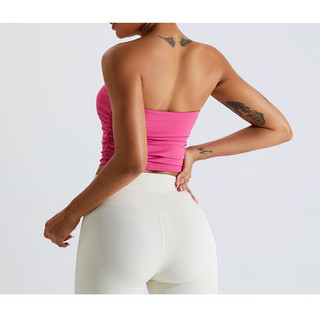 Áo thể thao tập gym,yoga nữ kiểu ống crop chất liệu poly co giãn 4 chiều thấm hút nâng đỡ vòng 1 tốt(ống 157)