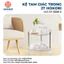 Kệ tam giác trong 3T Hokori 5558, Kệ đựng đồ trong suốt có bánh xe tiện dụng, Kệ trong suốt để đồ đa năng Việt Nhật