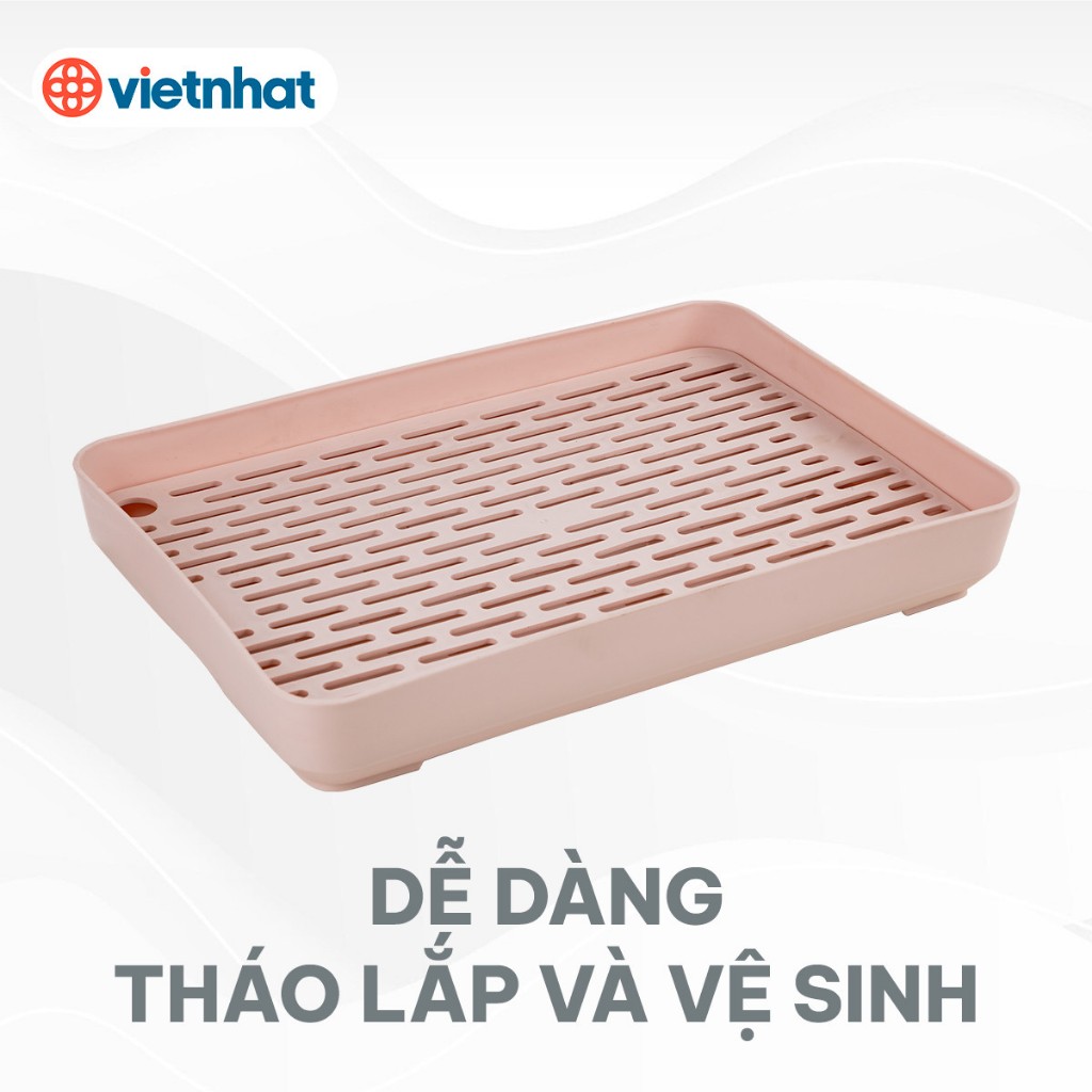 Khay úp cốc chữ nhật 5682, Khay trà, khay úp cốc 2 lớp tiện, Giá úp cốc gọn gàng sạch sẽ nhựa Việt Nhật cao cấp