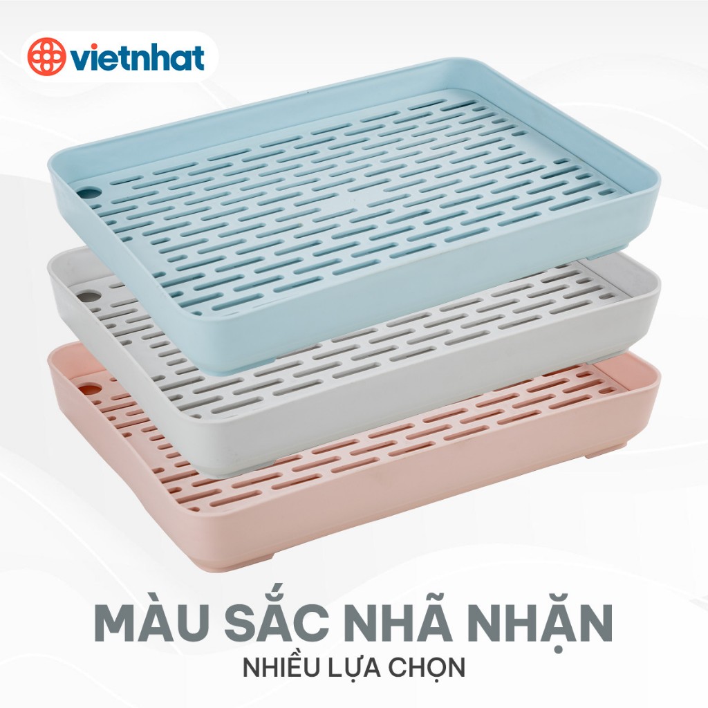 Khay úp cốc chữ nhật 5682, Khay trà, khay úp cốc 2 lớp tiện, Giá úp cốc gọn gàng sạch sẽ nhựa Việt Nhật cao cấp