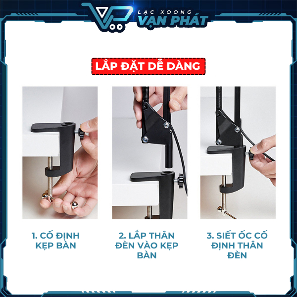 Đèn Led Kẹp Bàn Thông Minh Thay Đổi Góc Linh Hoạt Nhiều Chế Độ Sáng | BigBuy360 - bigbuy360.vn