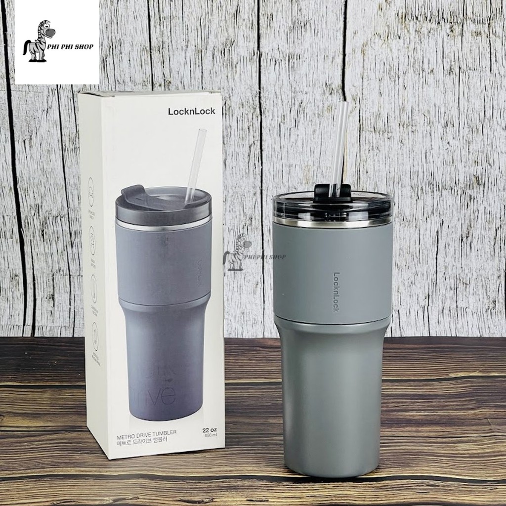 Bình giữ nhiệt LocknLock Metro Drive 650ml kèm ống hút và cọ rửa ...
